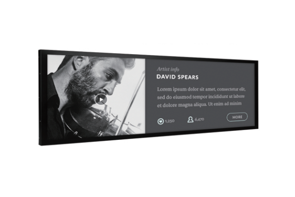 Application de l'écran de barre étiré dans de nouvelles machines de publicité au détail